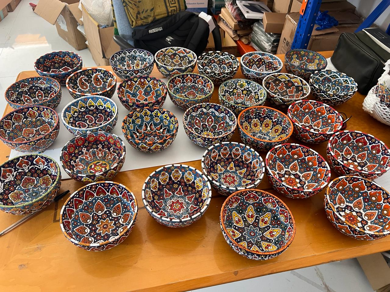Assorted Bowels made from Clay with an artistic Design & Decor